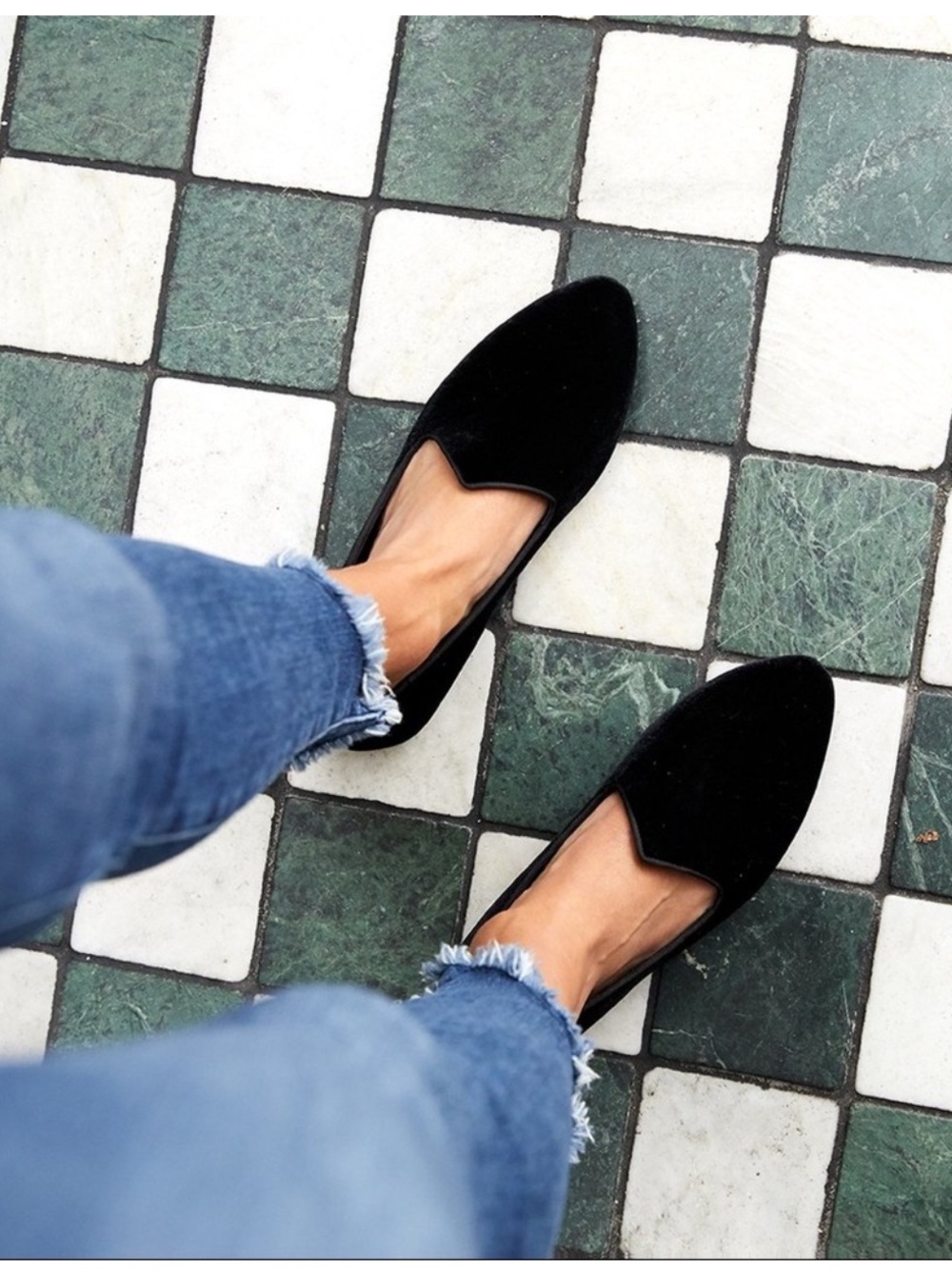 BIRDIES The Heron Black Velvet Loafers Flats Size 9